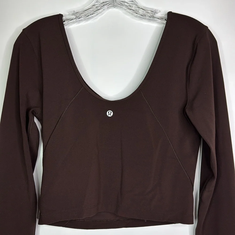 Lululemon Align Long Sleeve Brown Crop Top Size 8